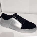 Chanel Silver/Blue Calfskin/Velvet Sneakers