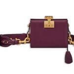 Dior Amaranth Calfskin Dioraddict Small Lockbox Bag