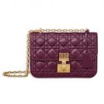 Dior Amaranth Lambskin Dioraddict Flap Bag