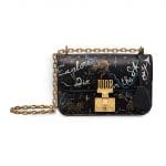 Dior Black Hand Painted Smooth Lambskin Dioraddict Small Flap Bag