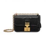 Dior Black Nile Crocodile Dioraddict Small Flap Bag