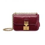 Dior Glossy Amaranth Nile Crocodile Dioraddict Small Flap Bag