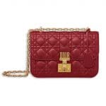 Dior Red Lambskin Dioraddict Flap Bag