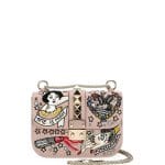 Valentino Beige Embellished Small Lock Bag