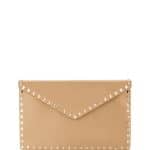 Valentino Beige Rockstud Large Envelope Clutch Bag