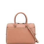 Valentino Beige Rockstud Zip Satchel Bag