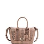 Valentino Beige Watersnake Demilune Small Satchel Bag