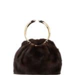 Valentino Black Bebop Loop Mink Fur Top-Handle Bag