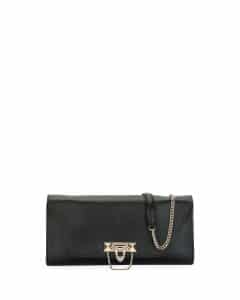 Valentino Black Demilune Chain Clutch Bag