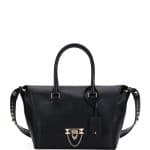 Valentino Black Demilune Rockstud Small Satchel Bag