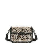 Valentino Black Leopard Beaded Rockstud Rolling Guitar Shoulder Bag