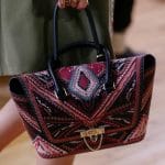 Valentino Black Multicolor Embroidered Demilune Satchel Bag - Resort 2018