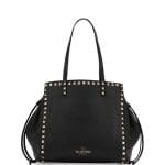 Valentino Black Rockstud Double Handle Tote Bag