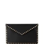 Valentino Black Rockstud Large Envelope Clutch Bag