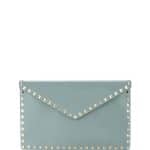 Valentino Blue Rockstud Large Envelope Clutch Bag