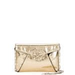 Valentino Gold Metallic V Rivet Clutch Bag