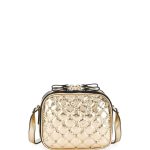 Valentino Gold Rockstud Spike Crossbody Camera Bag