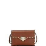 Valentino Light Brown Rockstud Medium Shoulder Bag