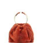 Valentino Orange Bebop Loop Mink Fur Top-Handle Bag