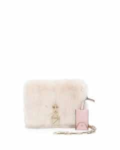 Valentino Pink Mink Fur Small Lock Bag
