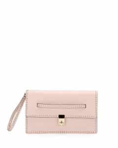 Valentino Pink Rockstud Flap Clutch Bag