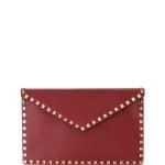 Valentino Red Rockstud Large Envelope Clutch Bag