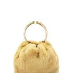 Valentino Yellow Bebop Loop Mink Fur Top-Handle Bag