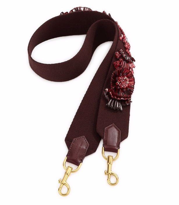 Anya Hindmarch Floral-Embroidered Leather Guitar Shoulder Strap