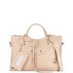 Balenciaga Beige Grained Calfskin Blackout Small City Bag