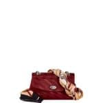 Balenciaga Burgundy Lock Round Small Scarf Satin Shoulder Bag