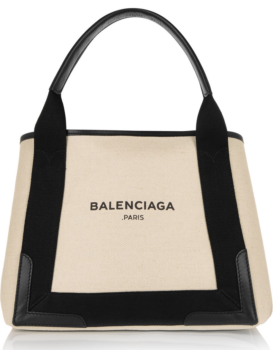 Balenciaga Navy Cabas Medium Canvas Tote Bag