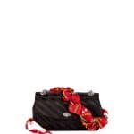 Balenciaga Noir Lock Round Medium Scarf Satin Shoulder Bag