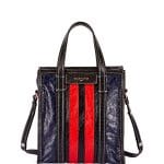 Balenciaga Red/Black/Blue Striped Bazar Shopper XS Bag