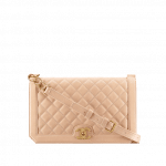 Chanel Beige Calfskin Large Flap Bag