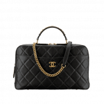 Chanel Black Carry Around Large Bowling Bag