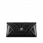 Chanel Black Quilted Lambskin Clutch Bag