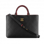 Chanel Black/Burgundy Bullskin Medium Shopping Bag