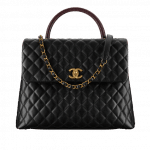 Chanel Black/Burgundy Coco Handle Large Bag