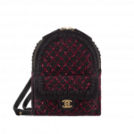 Chanel Black/Burgundy Knit Backpack Bag