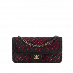 Chanel Black/Burgundy Knit Flap Bag