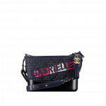 Chanel Black/Navy Blue Tweed/Calfskin Gabrielle Small Hobo Bag