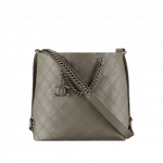 Chanel Gray Calfskin Small Hobo Bag