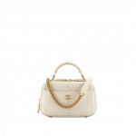 Chanel Ivory Python Carry Around Mini Bowling Bag