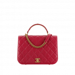 Chanel Red Carry Around Large Flap Bag