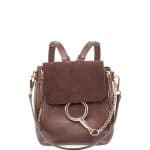 Chloe Brown Leather/Suede Faye Small Backpack Bag