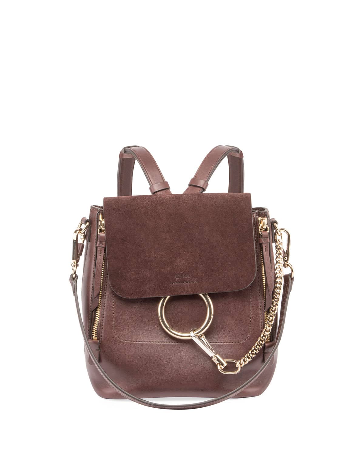 CHLOE Faye Bracelet Crossbody Bag Suede and Leather with Python Mini