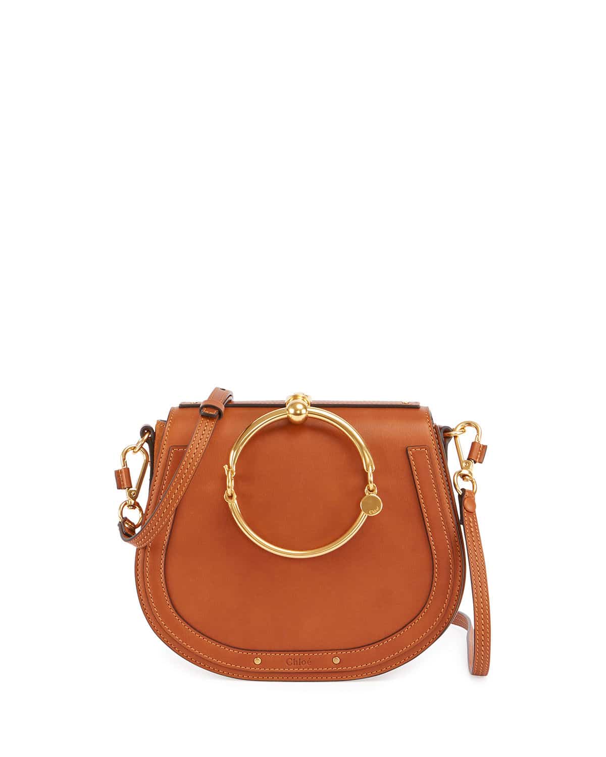 Chloe Nile Bracelet Crossbody Small Tan in Leather with Gold-tone - US