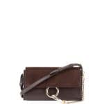 Chloe Carbon Brown Suede/Leather Faye Wallet-on-a-Strap Bag