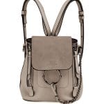 Chloe Gray Leather/Suede Faye Mini Backpack Bag