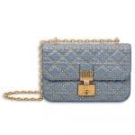 Dior Blue-Grey Studded Dioraddict Flap Bag